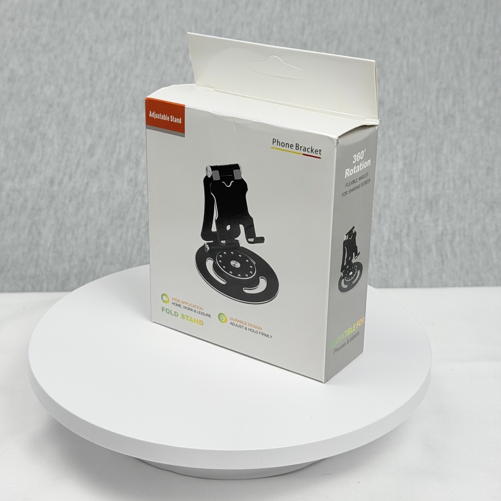 Universal Aluminum Stand 360 Rotation Adjustable Fold Phone Tablet Bracket Black